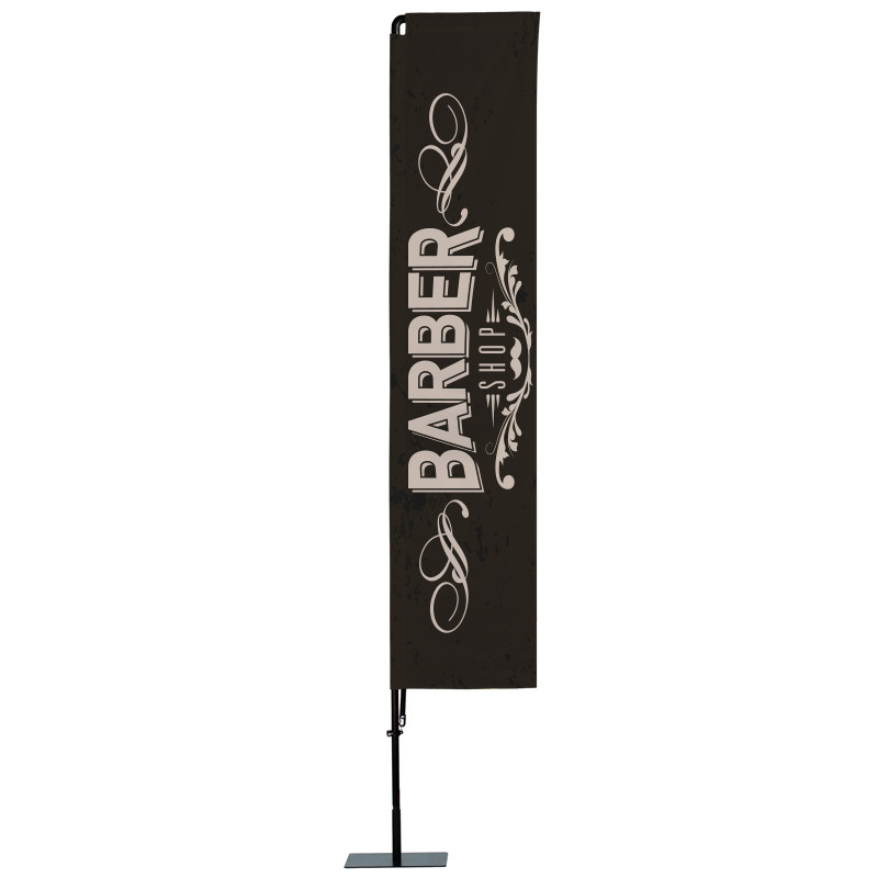 Beach flag Prêt à imprimer "Barbier" (kit avec platine carrée) 3,5 m - Modèle 2 MACAP