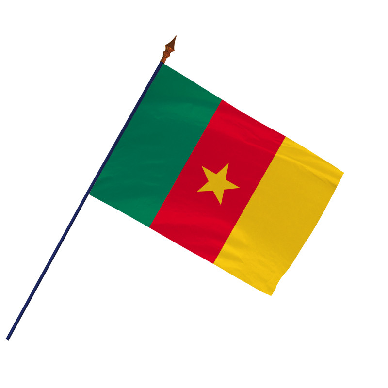 Drapeau Cameroun avec hampe officielle