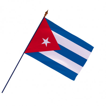 Drapeau Cuba avec hampe (Officiel)