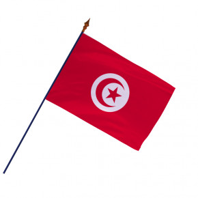 Drapeau Tunisie avec hampe (Officiel)
