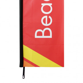 Beach flag - Oriflamme CLASSIQUE (VOILE SEULE fourreau noir) - vue fixation basse -MACAP