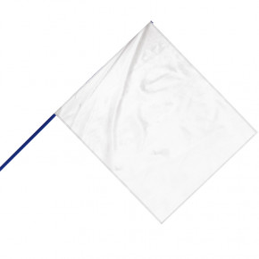 Drapeau de Course : Blanc (hampe en bois bleue)