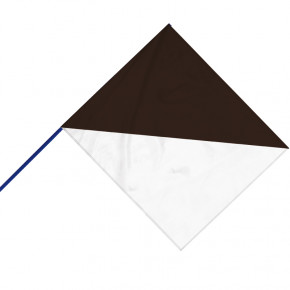 Drapeau de Course : Blanc et Noir (hampe en bois bleue)