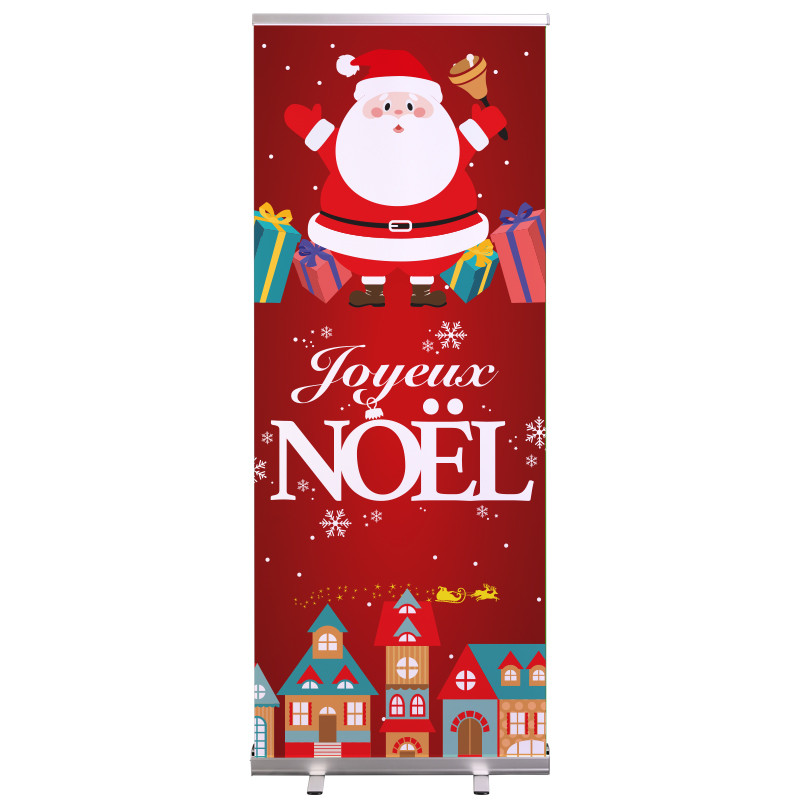 Roll-up Prêt à imprimer "Joyeux Noël" (avec housse de transport) 80x200 cm - Modèle 4 MACAP