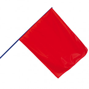 Drapeau de Course Rouge (hampe en bois bleue)