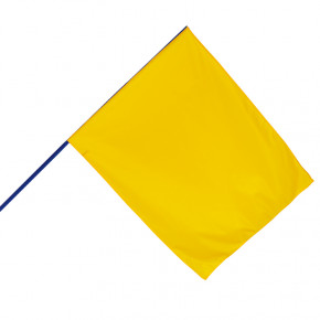 Drapeau de Course : jaune (hampe en bois bleue)