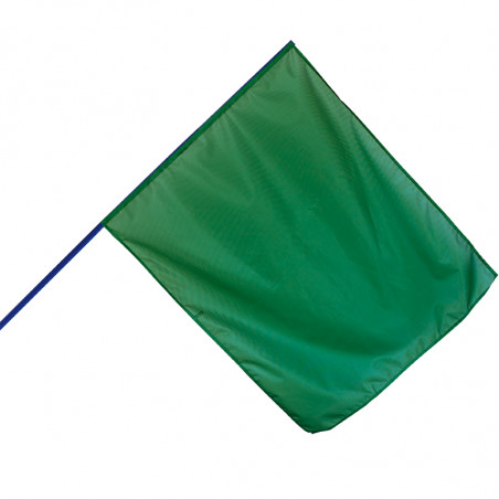 Drapeau de Course : vert (hampe en bois bleue)