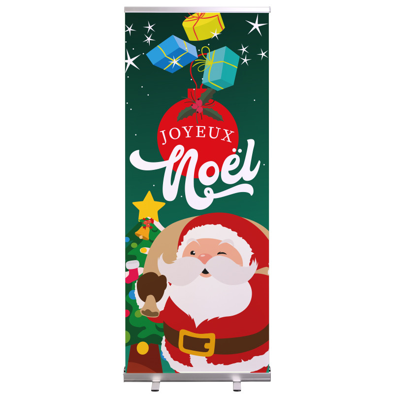 Roll-up Prêt à imprimer "Joyeux Noël" (avec housse de transport) 80x200 cm - Modèle 5 MACAP