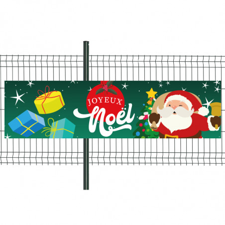 Banderole Prête à imprimer "Joyeux Noël" (fixation oeillets) 80x300 cm - Modèle 5 MACAP