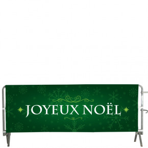 Habillage de barrière Prêt à imprimer "Joyeux Noël" 80x235 cm - Modèle 1 MACAP