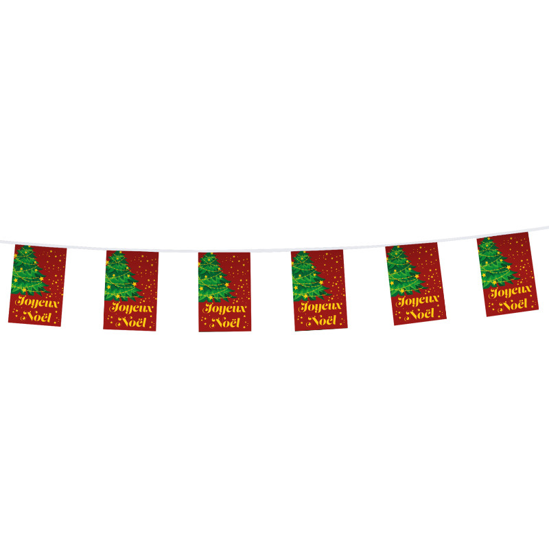 Guirlande en textile Prête à imprimer "Joyeux Noël" 20x30 cm - Modèle 2 MACAP