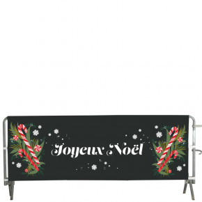 Habillage de barrière Prêt à imprimer "Joyeux Noël" 80x235 cm - Modèle 3 MACAP