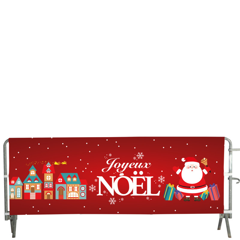 Habillage de barrière Prêt à imprimer "Joyeux Noël" 80x235 cm - Modèle 4 MACAP