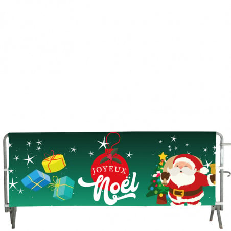 Habillage de barrière Prêt à imprimer "Joyeux Noël" 80x235 cm - Modèle 5 MACAP