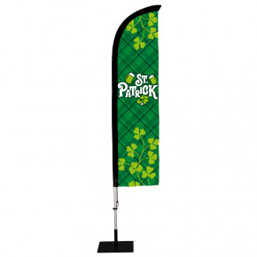 Beach flag Prêt à imprimer "Fête St Patrick" (kit avec platine carrée) 2,8 m - Modèle 3 MACAP