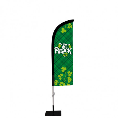 Beach flag Prêt à imprimer "Fête St Patrick" (kit avec platine carrée) 2,3 m - Modèle 3 MACAP