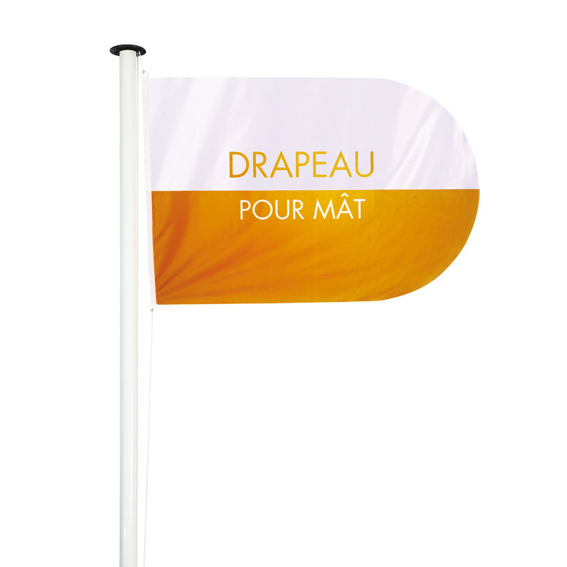 Drapeau personnalisé pour Mât Classique (forme arrondie)