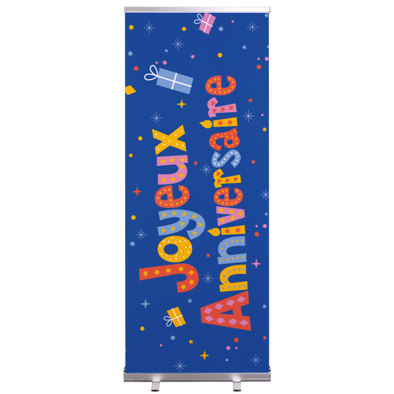 Roll-up Prêt à imprimer "Anniversaire" (avec housse de transport) 80x200 cm - Modèle 3 MACAP