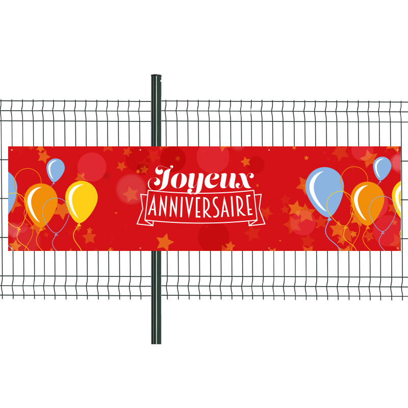 Banderole Prête à imprimer "Anniversaire" (fixation oeillets) 80x300 cm - Modèle 5 MACAP