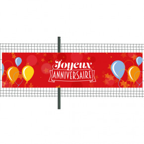 Banderole Prête à imprimer "Anniversaire" (fixation oeillets) 100x400 cm - Modèle 5 MACAP