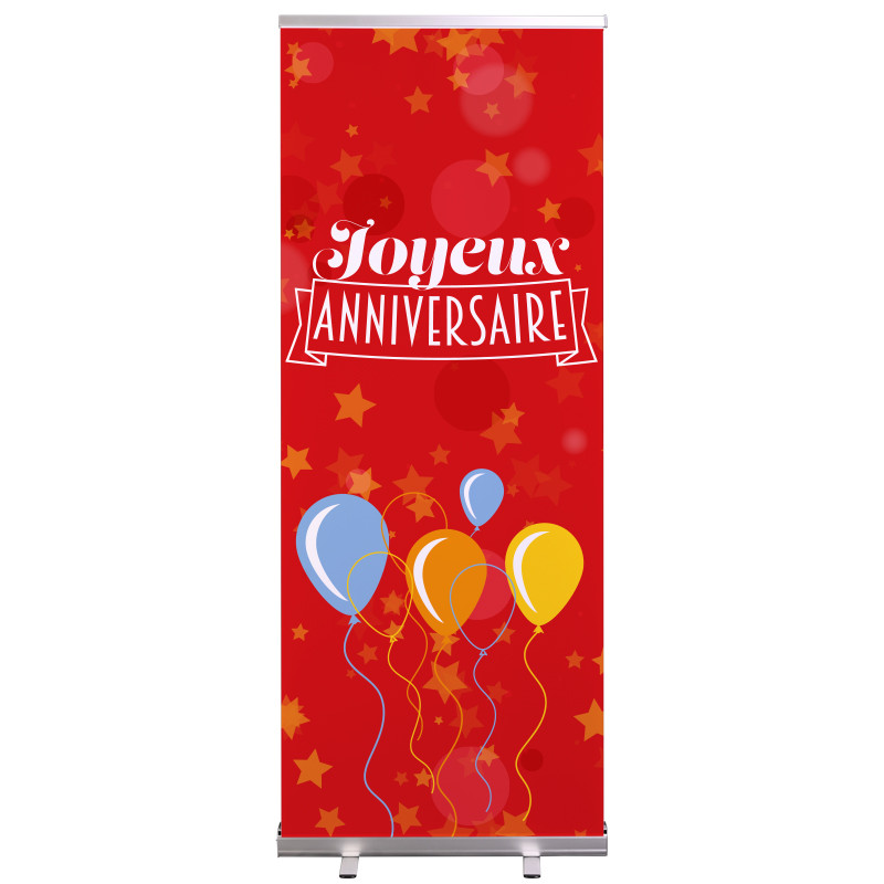 Roll-up Prêt à imprimer "Anniversaire" (avec housse de transport) 80x200 cm - Modèle 5 MACAP