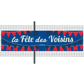 Banderole Prête à imprimer "Fête des voisins" (fixation oeillets) 100x400 cm - Modèle 1 MACAP