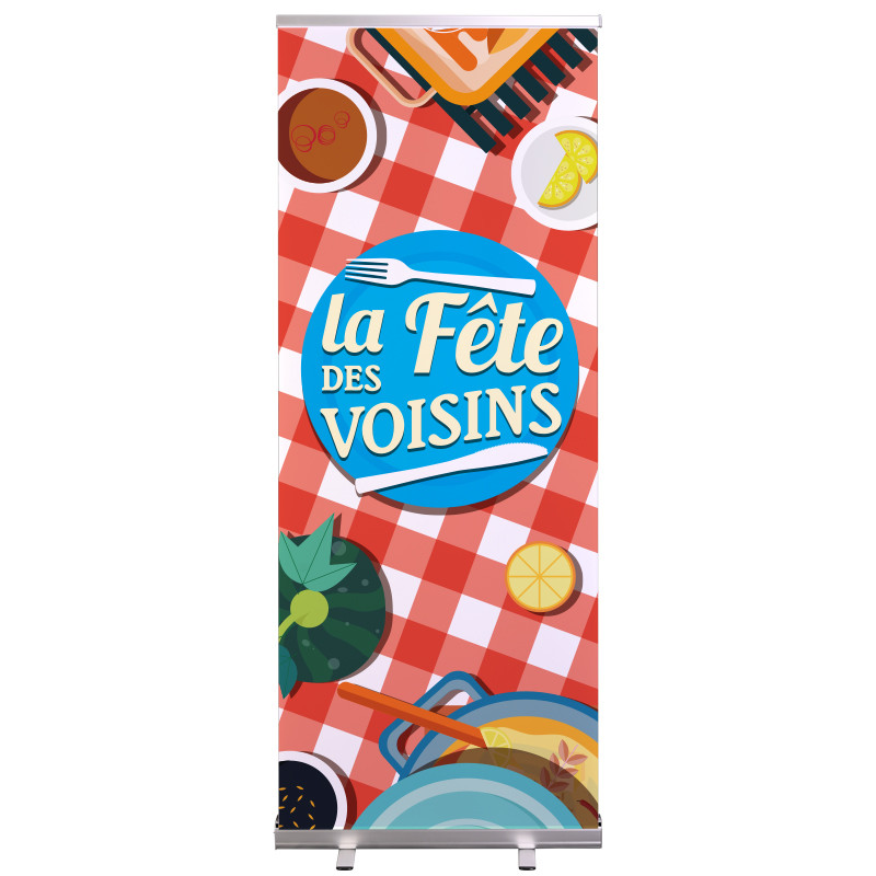 Roll-up Prêt à imprimer "Fête des voisins" (avec housse de transport) 80x200 cm - Modèle 2 MACAP