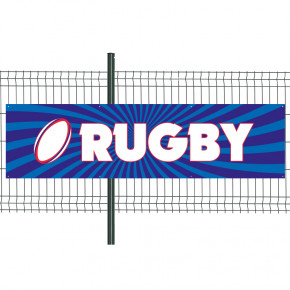 Banderole Prête à imprimer "Rugby" (fixation oeillets) 80x300 cm - Modèle 3 MACAP