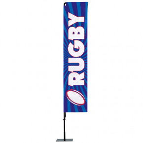 Beach flag Prêt à imprimer "Rugby" (kit avec platine carrée) 3,5 m - Modèle 3 MACAP