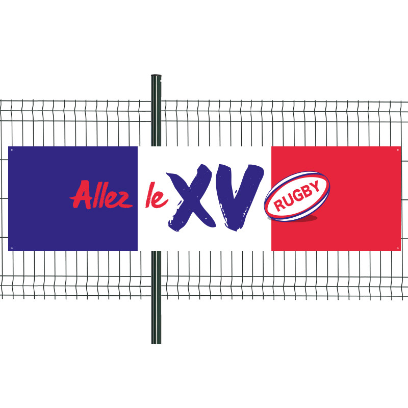 Banderole Prête à imprimer "Rugby" (fixation oeillets) 80x300 cm - Modèle 4 MACAP