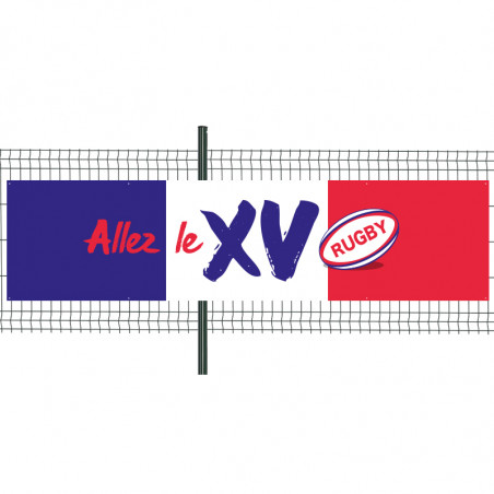 Banderole Prête à imprimer "Rugby" (fixation oeillets) 100x400 cm - Modèle 4 MACAP