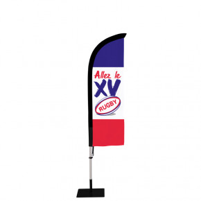 Beach flag Prêt à imprimer "Rugby" (kit avec platine carrée) 2,3 m - Modèle 4 MACAP