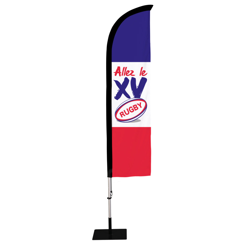 Beach flag Prêt à imprimer "Rugby" (kit avec platine carrée) 2,8 m - Modèle 4 MACAP