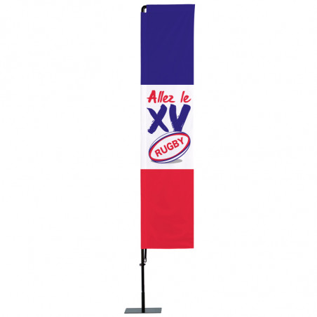 Beach flag Prêt à imprimer "Rugby" (kit avec platine carrée) 3,5 m - Modèle 4 MACAP