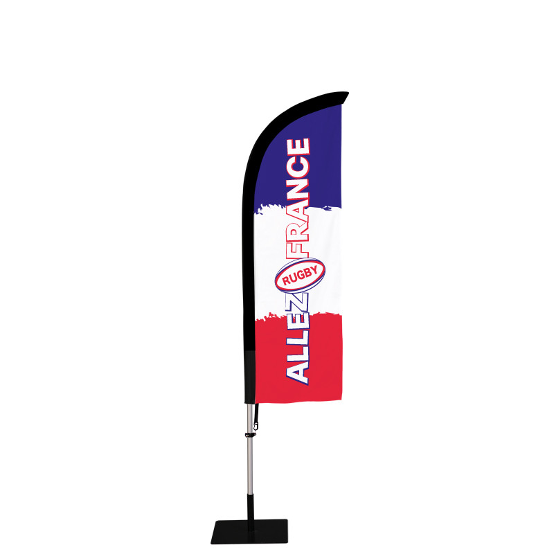 Beach flag Prêt à imprimer "Rugby" (kit avec platine carrée) 2,3 m - Modèle 5 MACAP