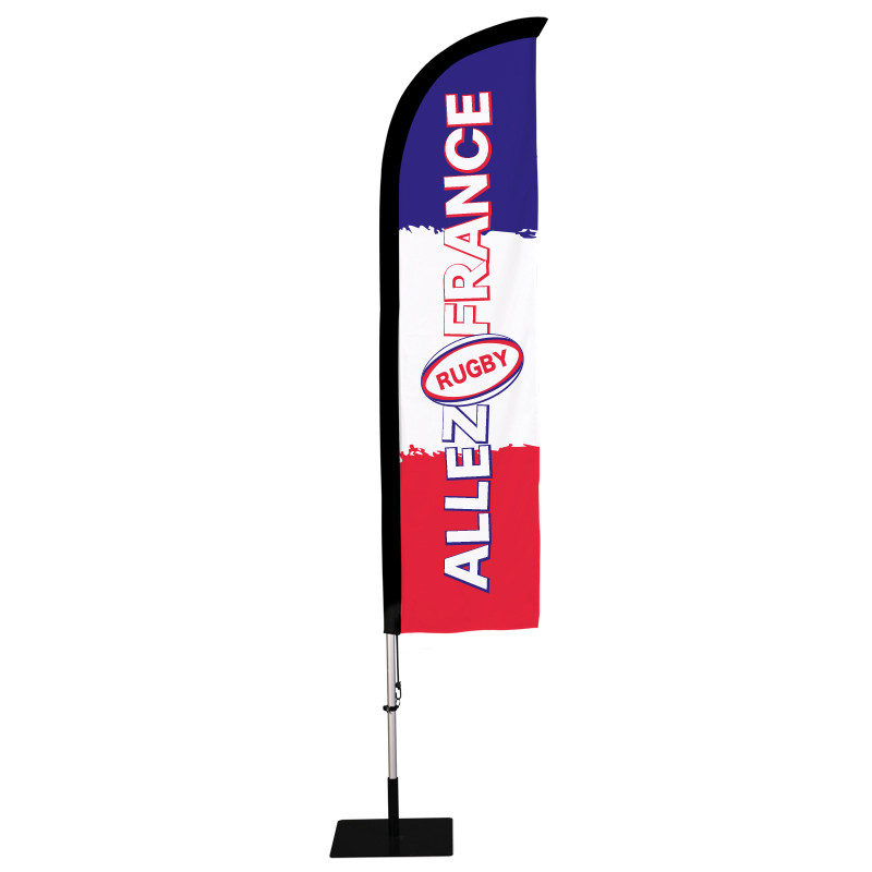 Beach flag Prêt à imprimer "Rugby" (kit avec platine carrée) 2,8 m - Modèle 5 MACAP