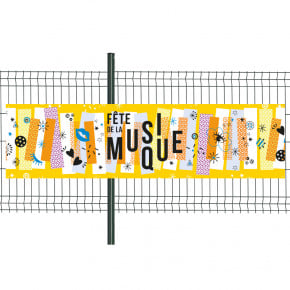 Banderole Prête à imprimer "Fête de la musique" (fixation oeillets) 80x300 cm - Modèle 3 MACAP