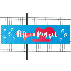 Banderole Prête à imprimer "Fête de la musique" (fixation oeillets) 80x300 cm - Modèle 4 MACAP