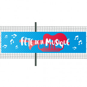 Banderole Prête à imprimer "Fête de la musique" (fixation oeillets) 100x400 cm - Modèle 4 MACAP