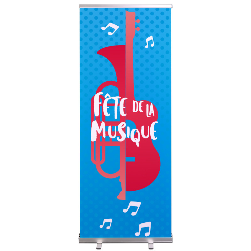 Roll-up Prêt à imprimer "Fête de la musique" (avec housse de transport) 80x200 cm - Modèle 4 MACAP