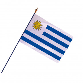 Drapeau Uruguay avec hampe (Officiel)