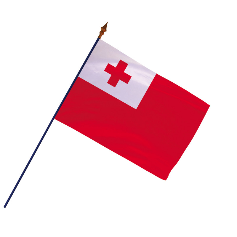 Drapeau Tonga avec hampe (Officiel)