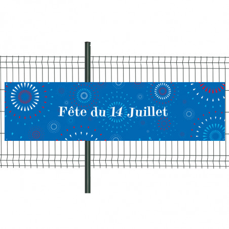 Banderole Prête à imprimer "Fête du 14 Juillet" (fixation oeillets) 80x300 cm - Modéle 3 MACAP