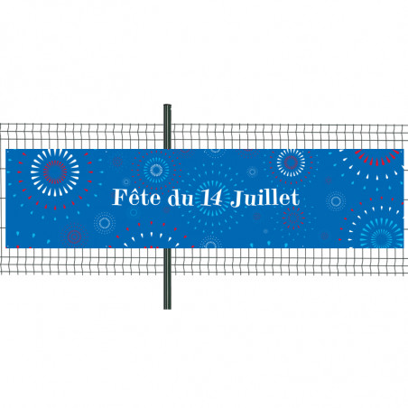 Banderole Prête à imprimer "Fête du 14 Juillet" (fixation oeillets) 100x400 cm - Modèle 3 MACAP