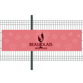Banderole Prête à imprimer "Beaujolais nouveau" (fixation oeillets) 80x300 cm - Modèle 3 MACAP
