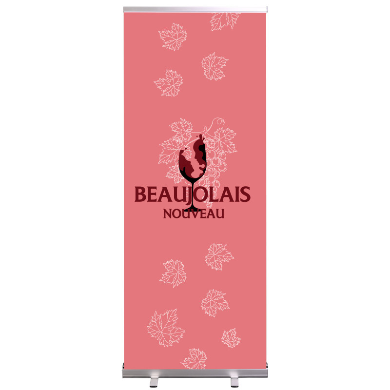 Roll-up Prêt à imprimer "Beaujolais nouveau" (avec housse de transport) 80x200 cm - Modèle 3 MACAP