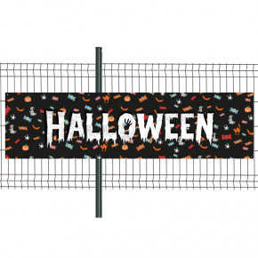 Banderole Prête à imprimer "Halloween" (fixation oeillets) 80x300 cm - Modèle 3 MACAP