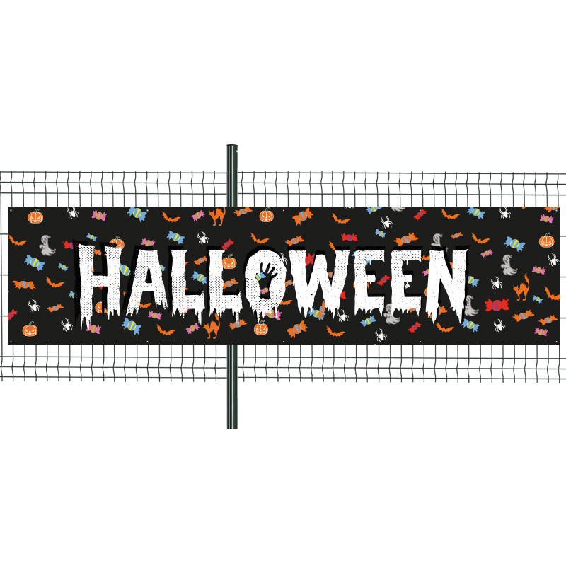 Banderole Prête à imprimer "Halloween" (fixation oeillets) 100x400 cm - Modèle 3 MACAP