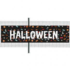 Banderole Prête à imprimer "Halloween" (fixation oeillets) 100x400 cm - Modèle 3 MACAP