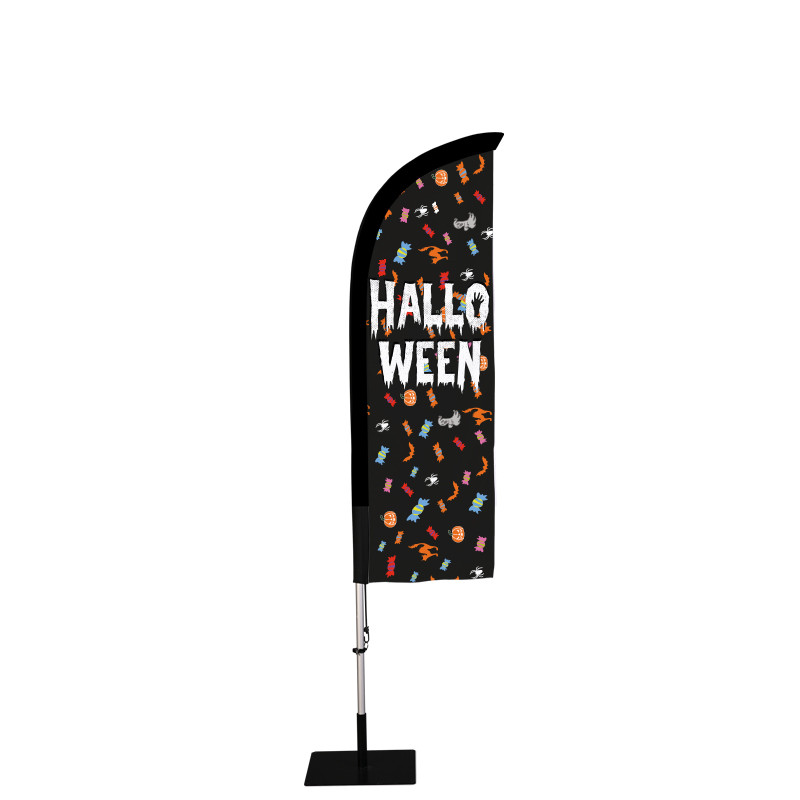 Beach flag Prêt à imprimer "Halloween" (kit avec platine carrée) 2,3 m - Modèle 3 MACAP